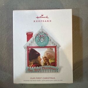 Hallmark Keepsake Our First Christmas Ornament - Red and Teal